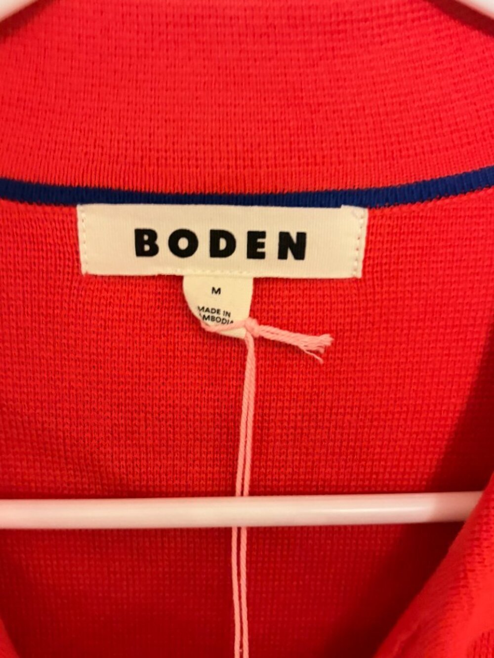 NWT Boden Short Sleeve Knit Shirt Bright Cherry Red Size M - Picture 2 of 4
